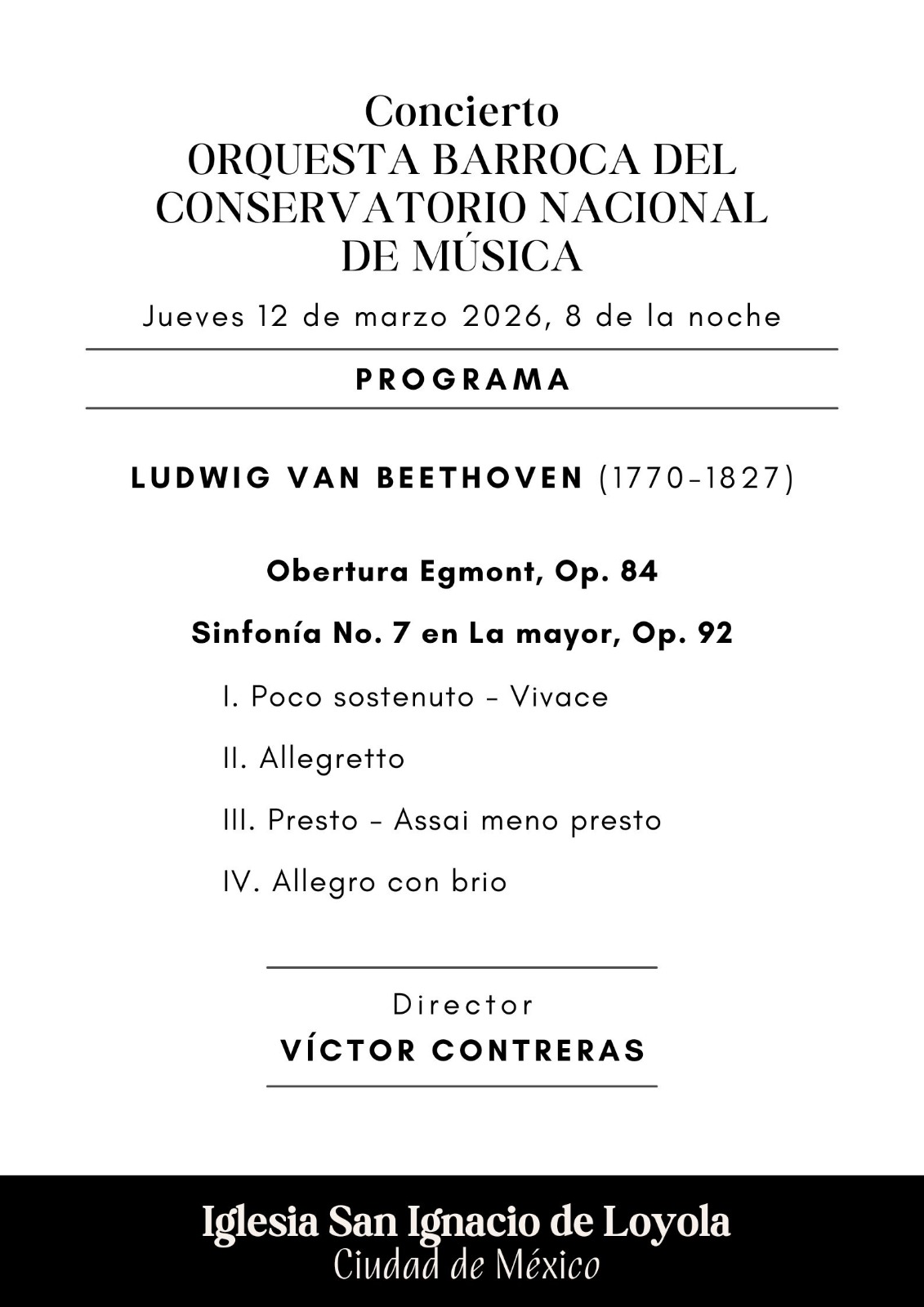 Programa: Orquesta Barroca CNM