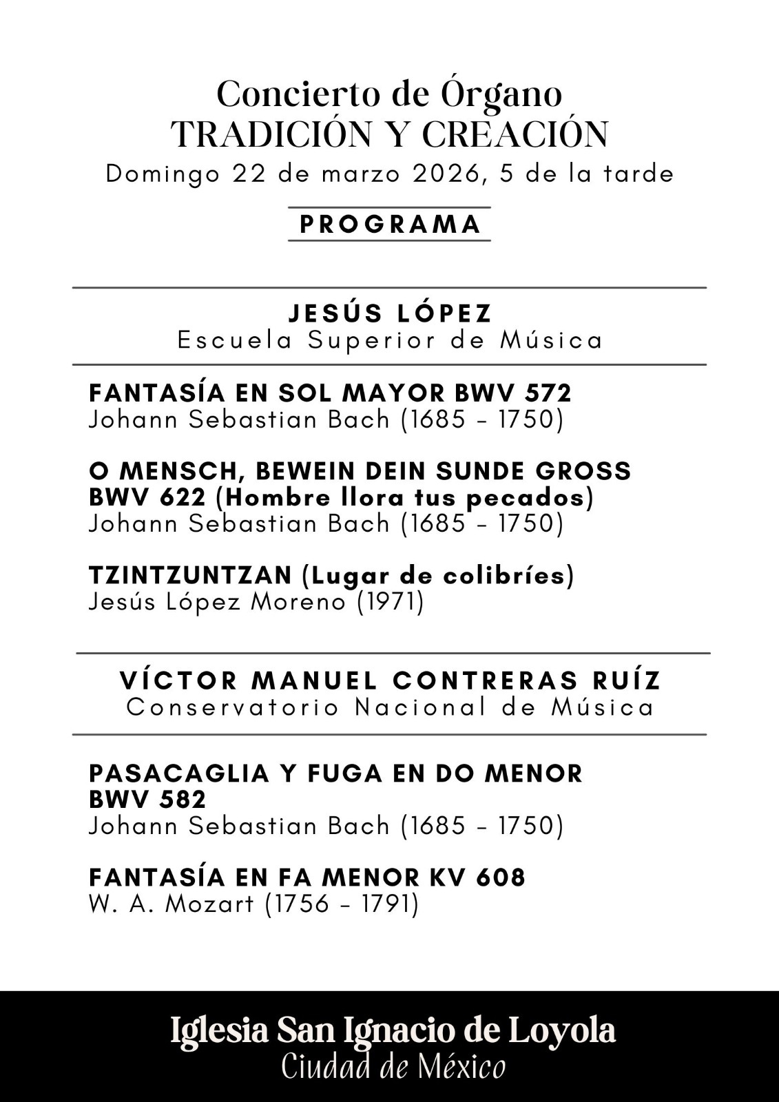 Programa: Tradición y Creación